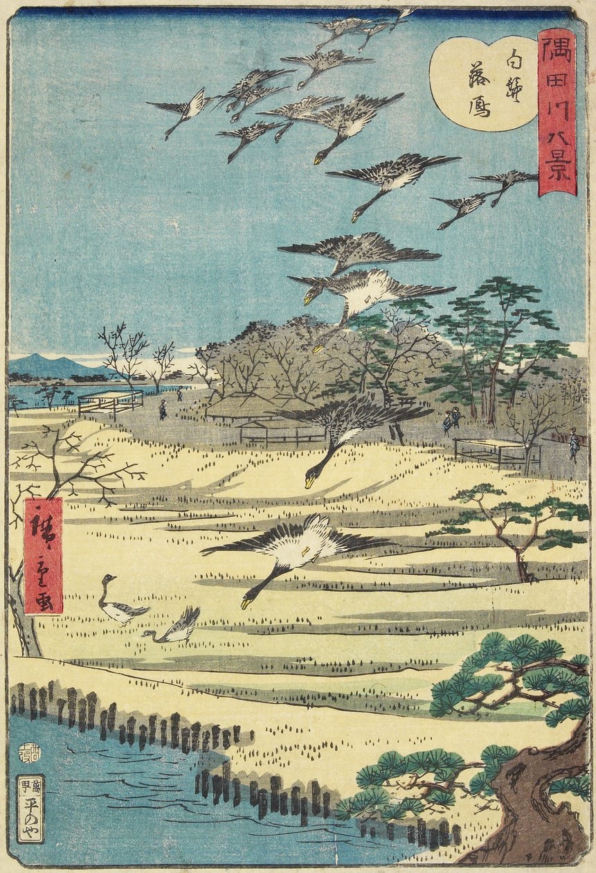 Søkegjess ved Shirahige, november 1861 av Hiroshige II