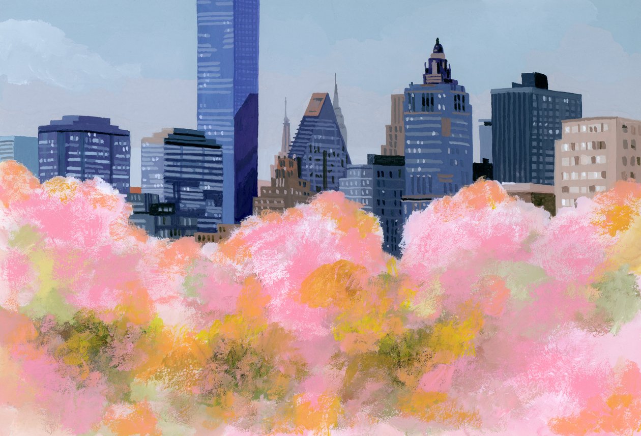 New York og kirsebærblomster, 2016, av Hiroyuki Izutsu