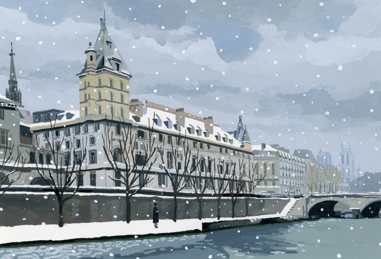 Seinen om vinteren, 2015 (Gouache på papir) av Hiroyuki Izutsu