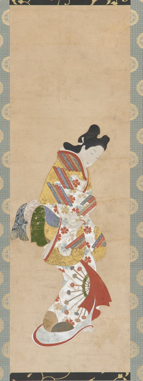 Stående kvinnefigur, 1700-tallet. av Hishikawa Morofusa