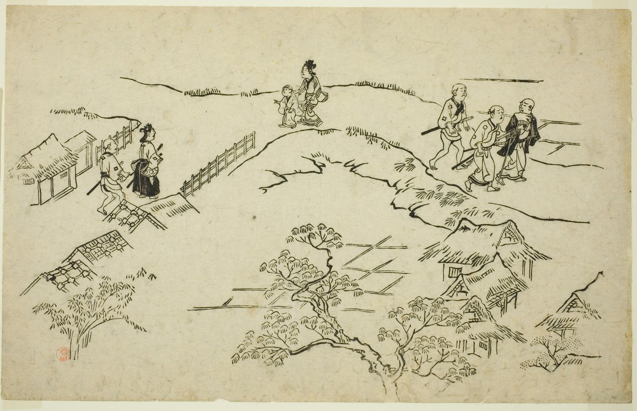Emon Hill, fra serien "The Appearance of Yoshiwara (Yoshiwara no tei)" av Hishikawa Moronobu