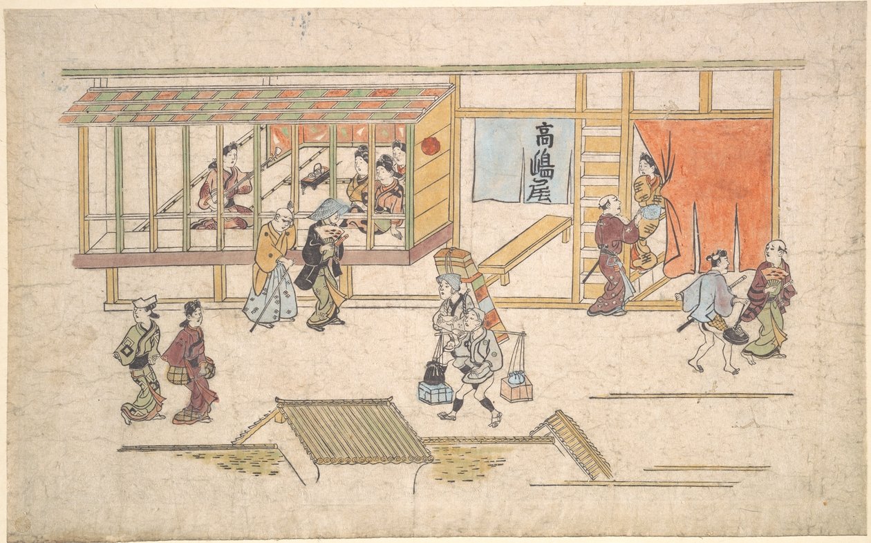 Scene i Yoshiwara av Hishikawa Moronobu
