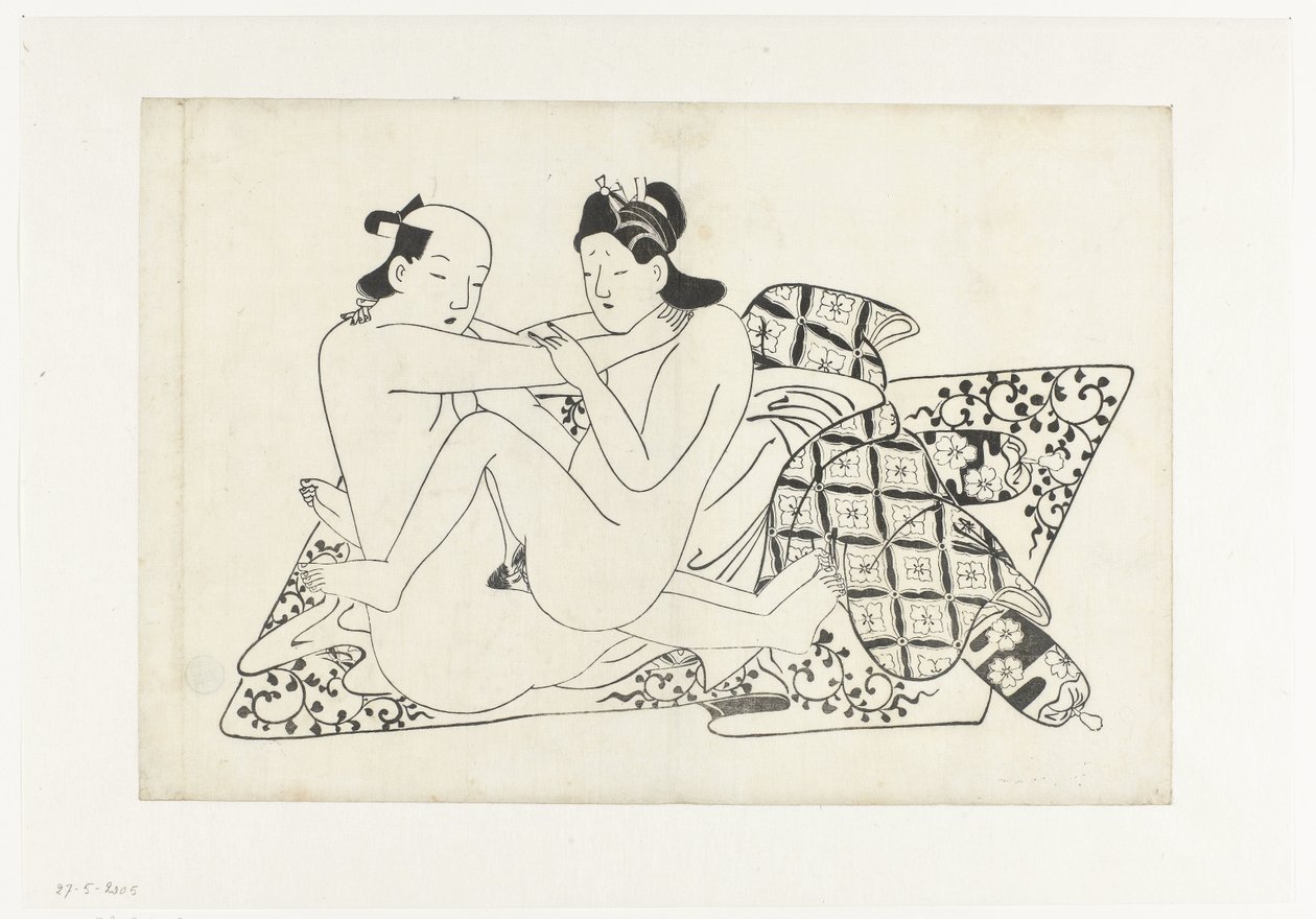 Erotisk show av Hishikawa Moroshige (attributed to)