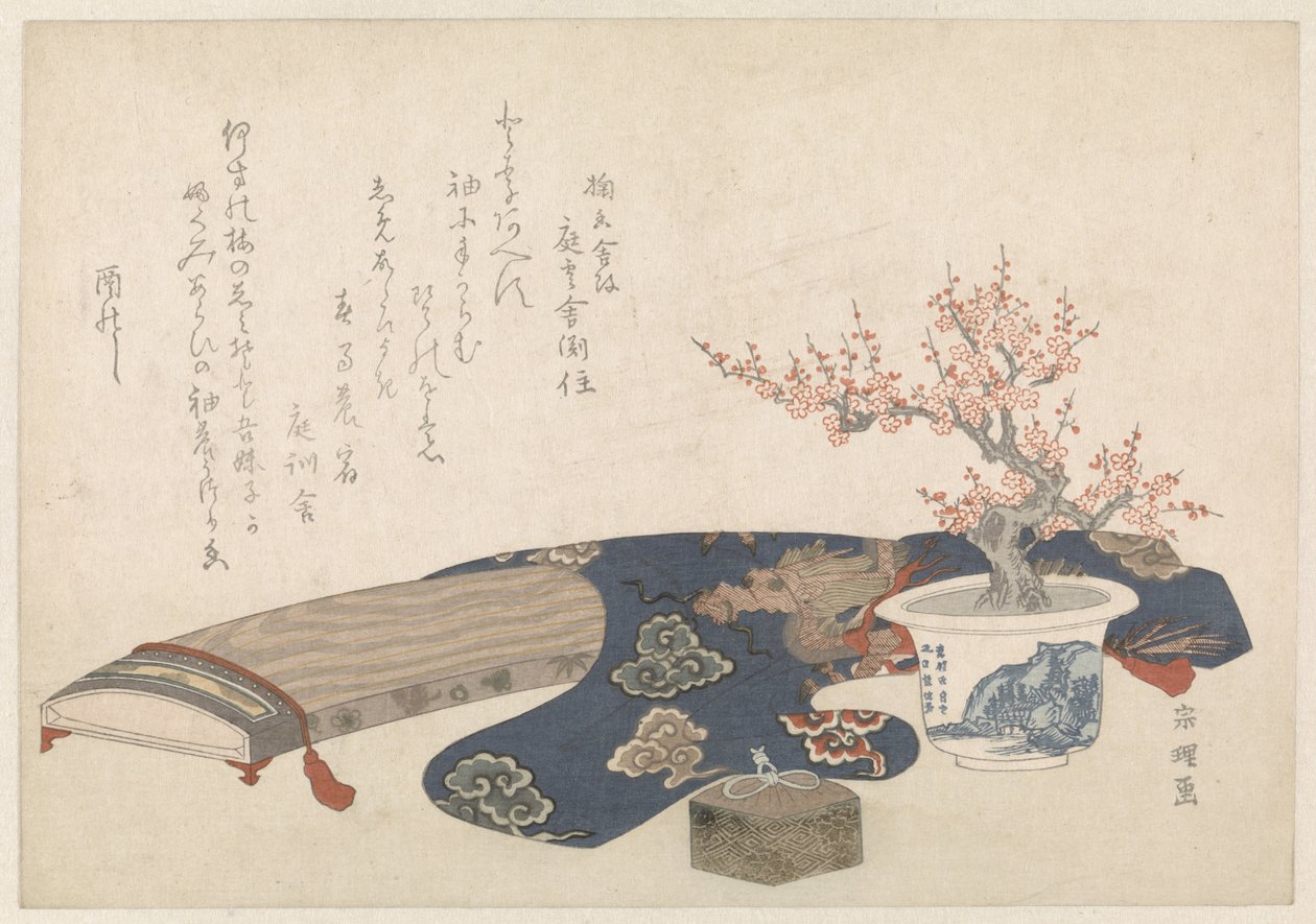 Stilleben med koto av Hishikawa Sori