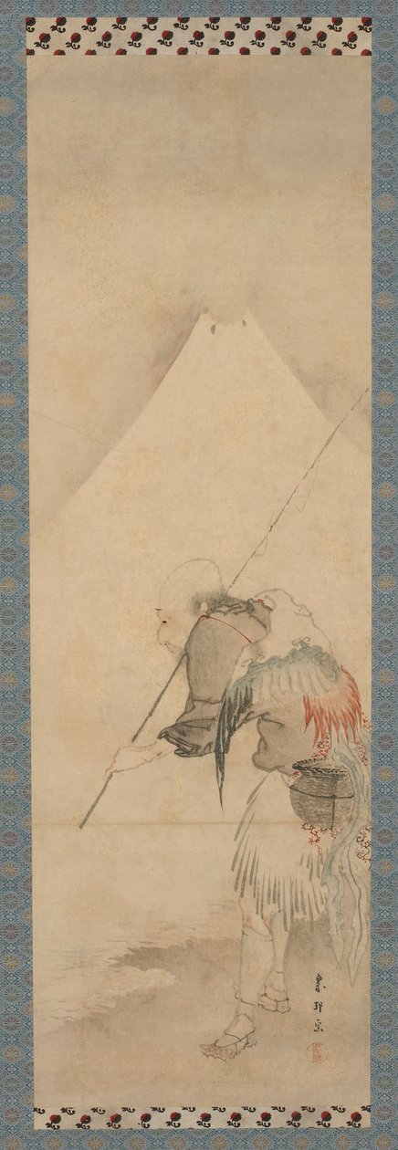 Fiskeren Hakuryo og Fuji-fjellet, Edo-perioden, 1770-1820. av Hishikawa Sori