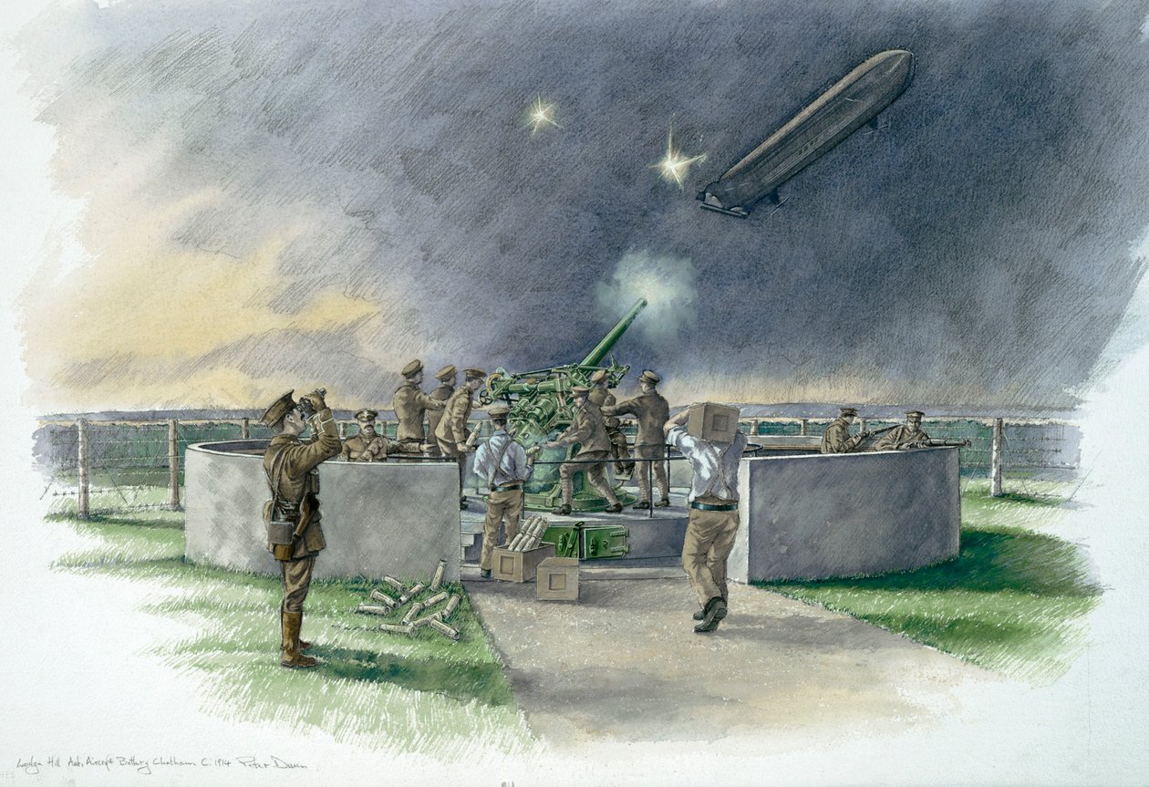 Lodge Hill Battery, Chatham, Kent, første verdenskrig, 1914-1918 c2000-tallet av Historic England Staff graphic artist