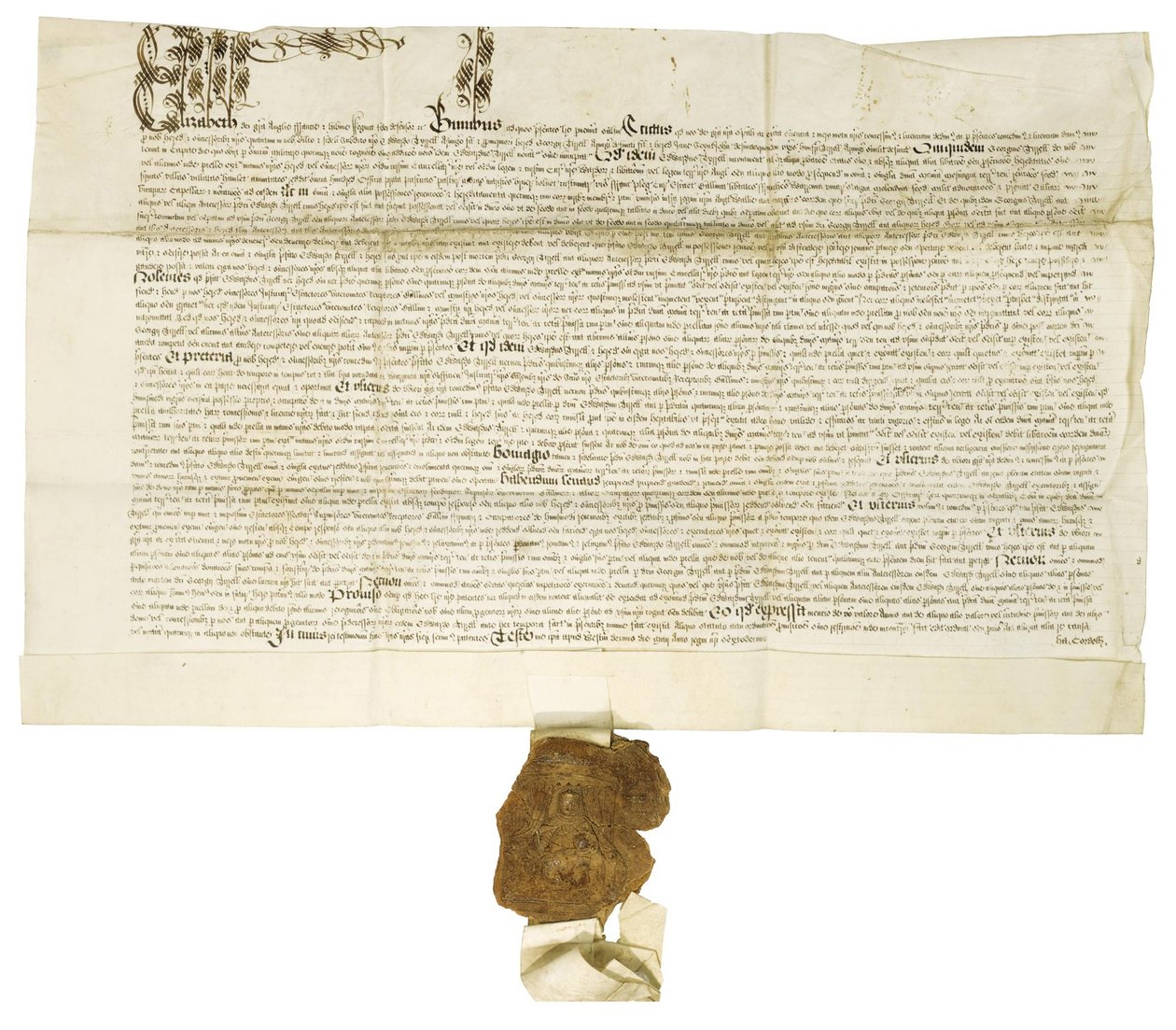 Dokument signert av dronning Elizabeth I med Royal Great Seal, 1564 av Historical Document