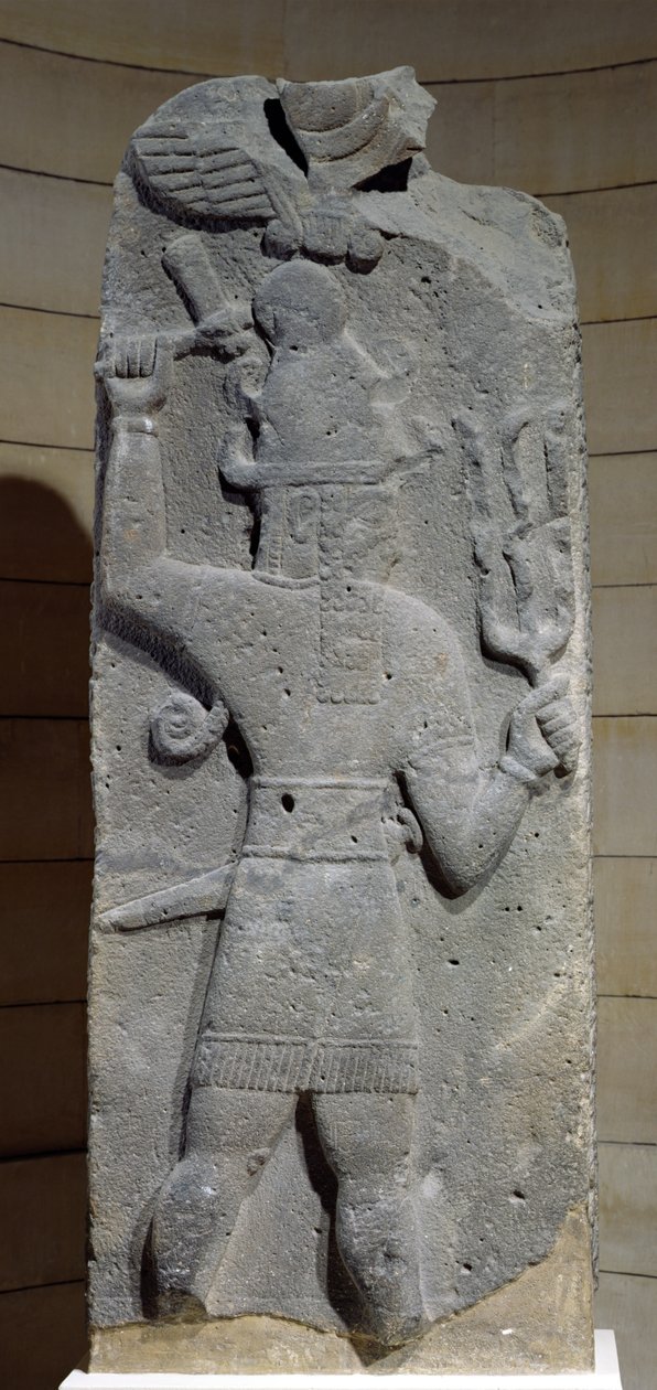 Stela av Teshub, syrisk stormgud, fra Tell Ahmar, Syria (basalt) av Hittite