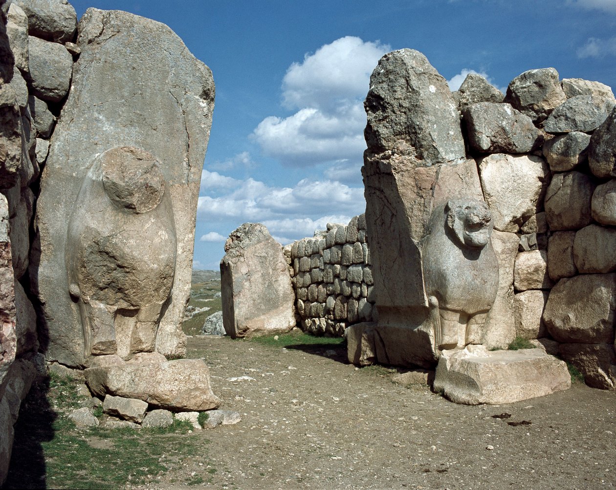 Lions Gate satt i veggene til Hattusa av Hittite