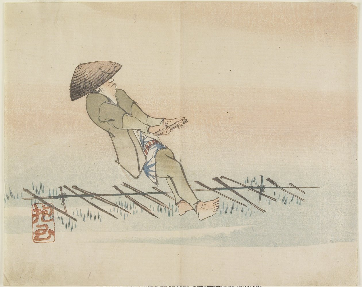 (Man trekker silketråd), ca. 1830 av Hogyoku