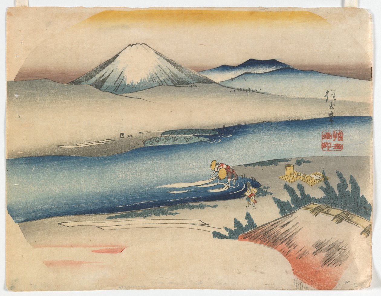 Mount Fuji, Edo-perioden, ca. 1840 (farget treblokktrykk) av Hogyoku
