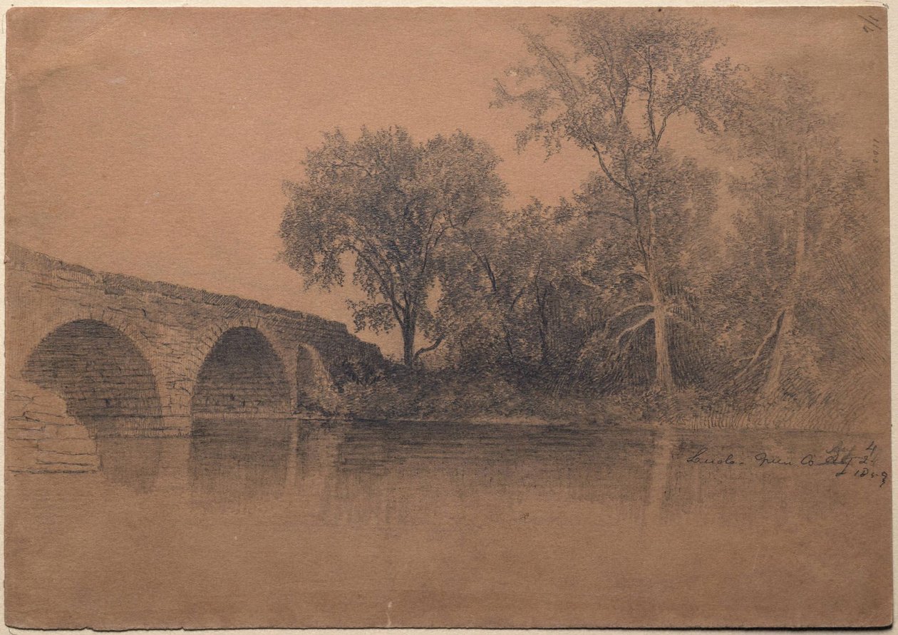 Bro ved Leeds, Green County, New York av Homer Dodge Martin