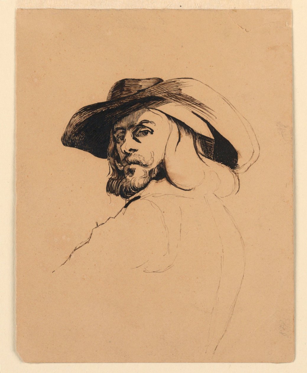 Hodet til en mann i stil med Frans Hals av Homer Dodge Martin