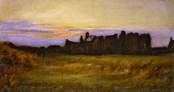 Holy Island (olje om bord) av Hon. Walter John James