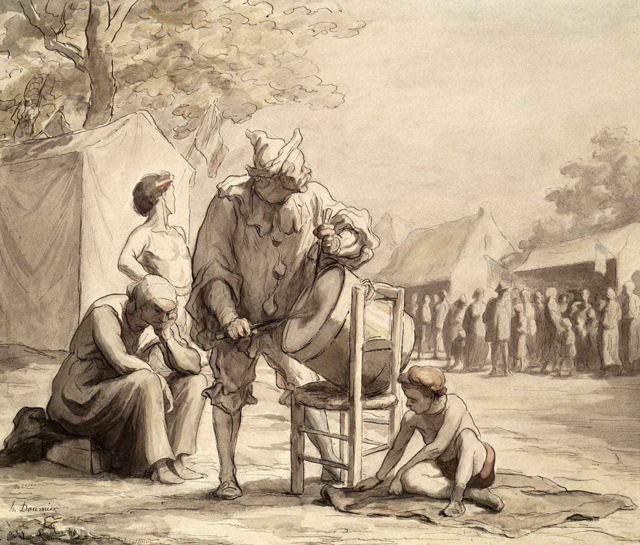 Akrobater på messen ca. 1865-69 av Honoré Daumier