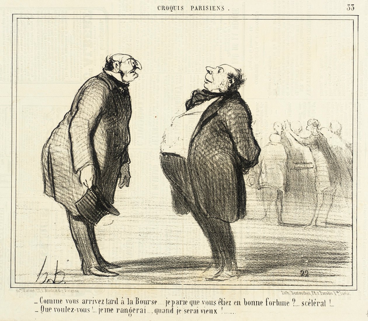 Som du kommer sent til Bourse av Honoré Daumier