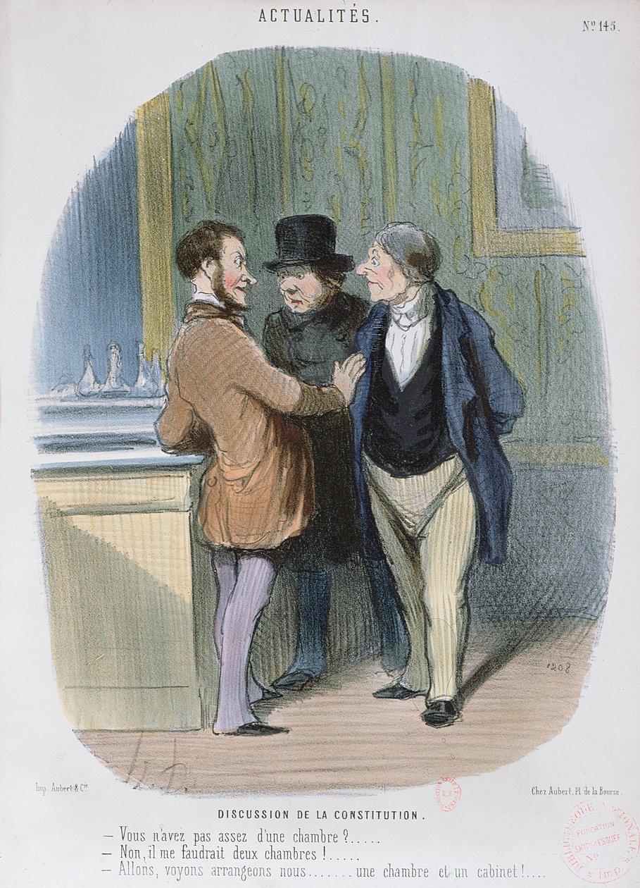 Diskusjon om grunnloven, 1848 av Honoré Daumier