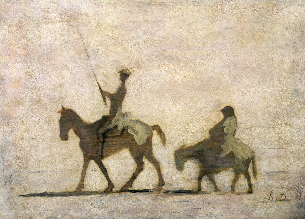 Don Quijote og Sancho Panza (olje) av Honoré Daumier