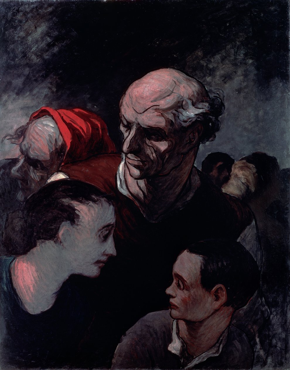 Familie i en barrikade under Paris-kommunen i 1870 av Honoré Daumier