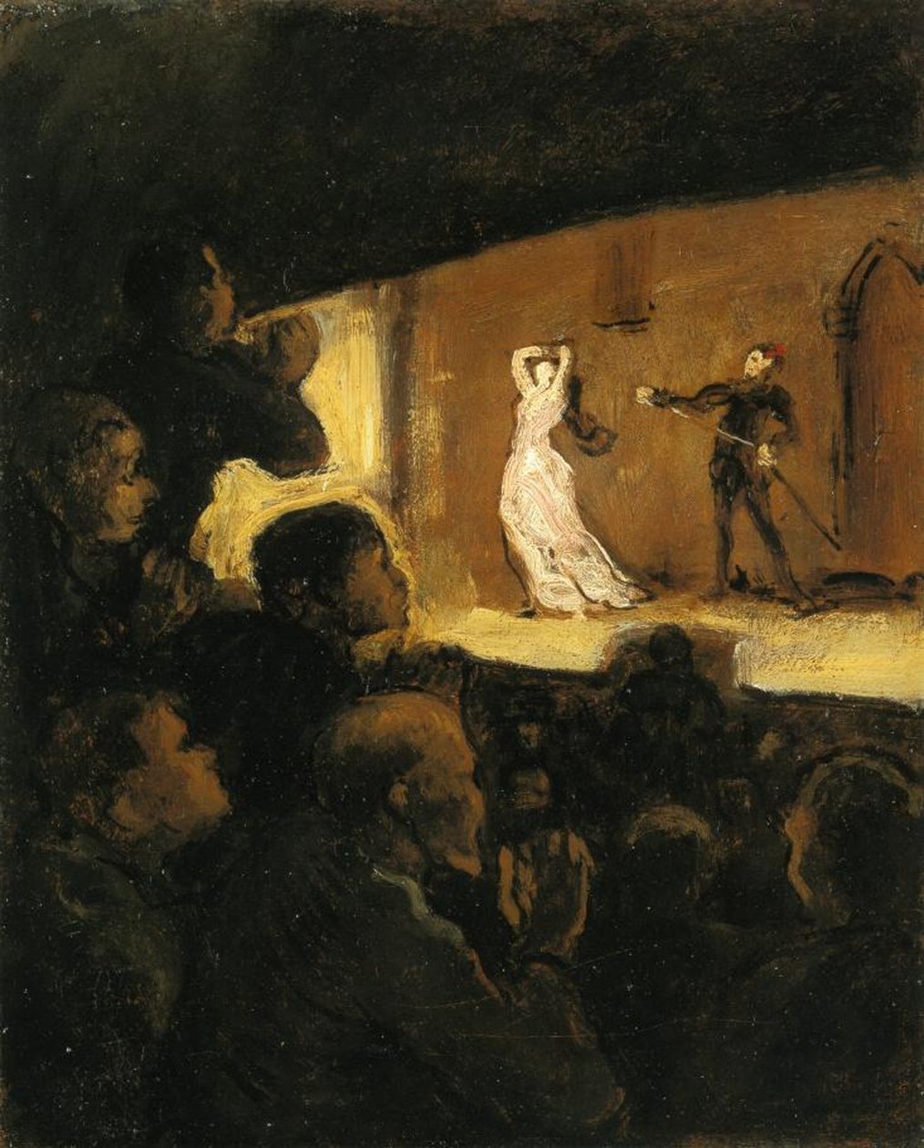 I teatret, 1860-64 av Honoré Daumier