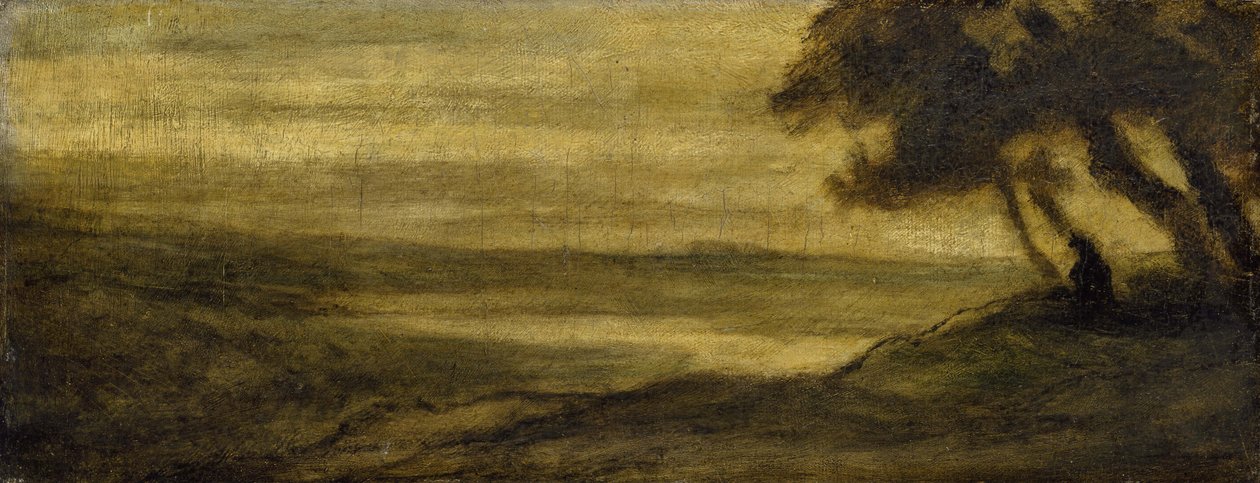 Landskap med en figur, ca. 1860 av Honoré Daumier