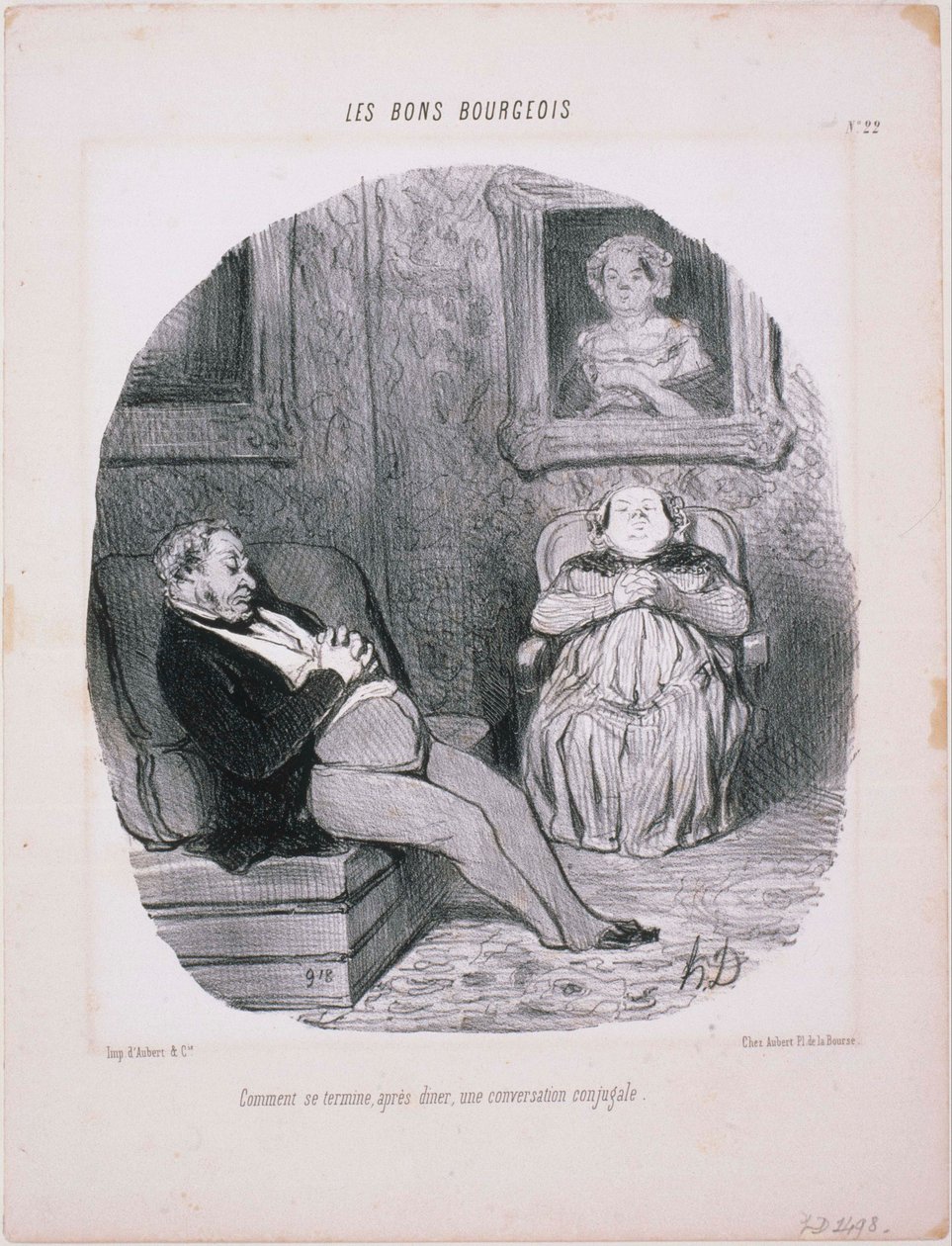 Les Bons Bourgeois- Hvordan ender ... En ekteskapelig samtale av Honoré Daumier