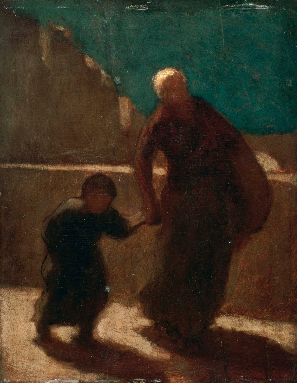 På en bro om natten av Honoré Daumier