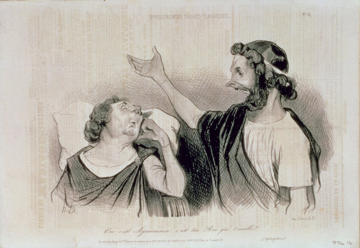 Fysiognomi av karakterene til klassisk tragedie; Ja, det er Agamemnon din konge som vekker deg! fra 