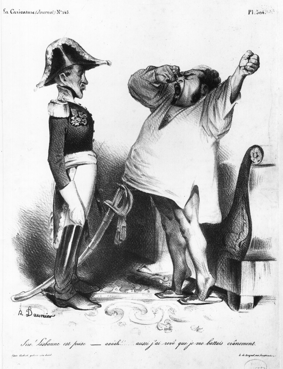 Greven av Villaflor forteller Pedro I (1798-1834) keiser av Brasil og konge av Portugal at han har gjenerobret Lisboa, fra 