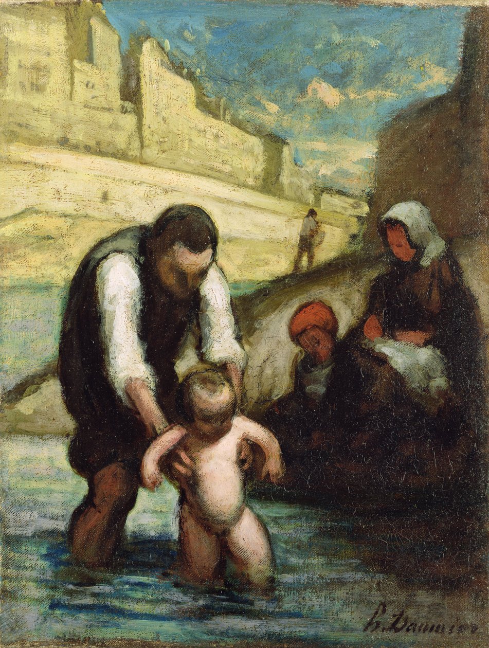 Den første svømmeturen av Honoré Daumier