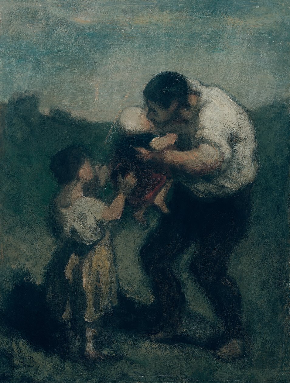 Kysset, ca. 1845-48 av Honoré Daumier