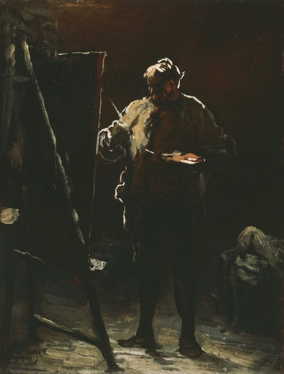 Maleren på sitt staffeli av Honoré Daumier