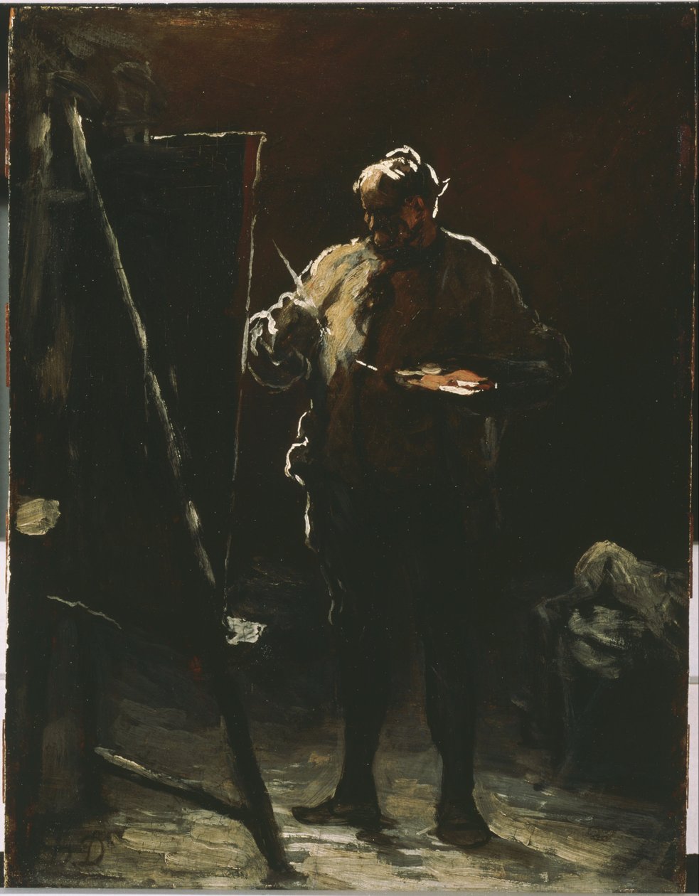 Maleren på sitt staffeli av Honoré Daumier