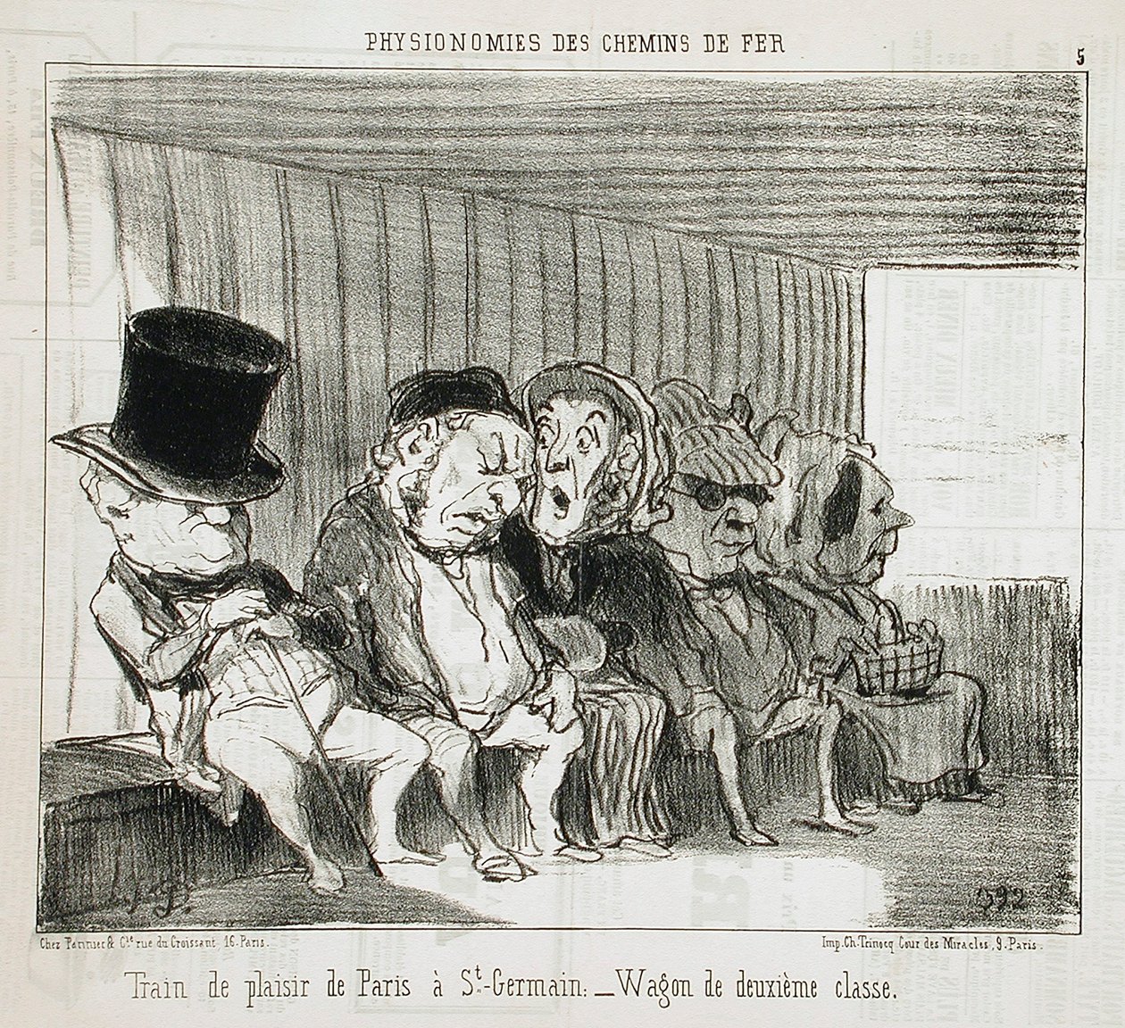 Gleden fra Paris til St-Germain ... av Honoré Daumier