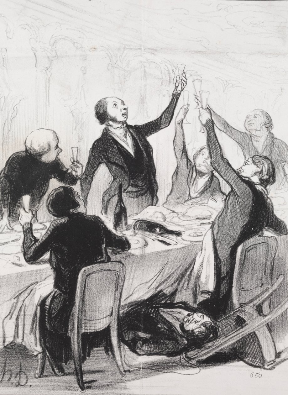 En 43. skål...til Temperance Society av Honoré Daumier