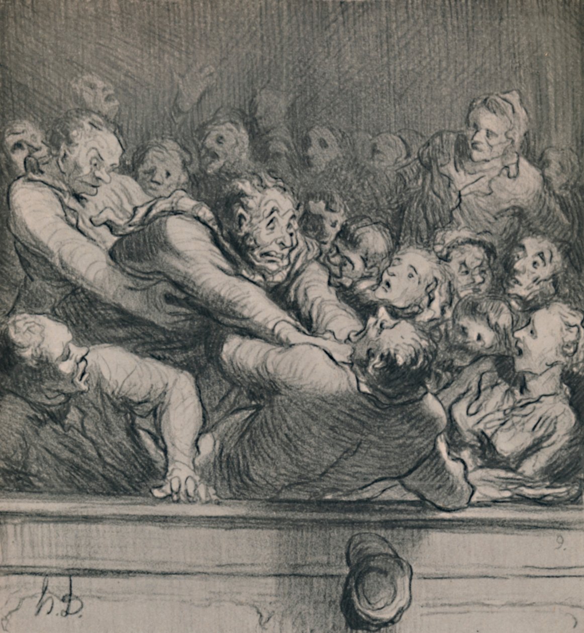 En litterær diskusjon i det øvre galleriet, ca. 1864, 1946 av Honoré Daumier