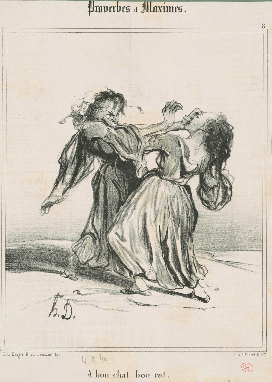 En god katt, en god rotte av Honoré Daumier