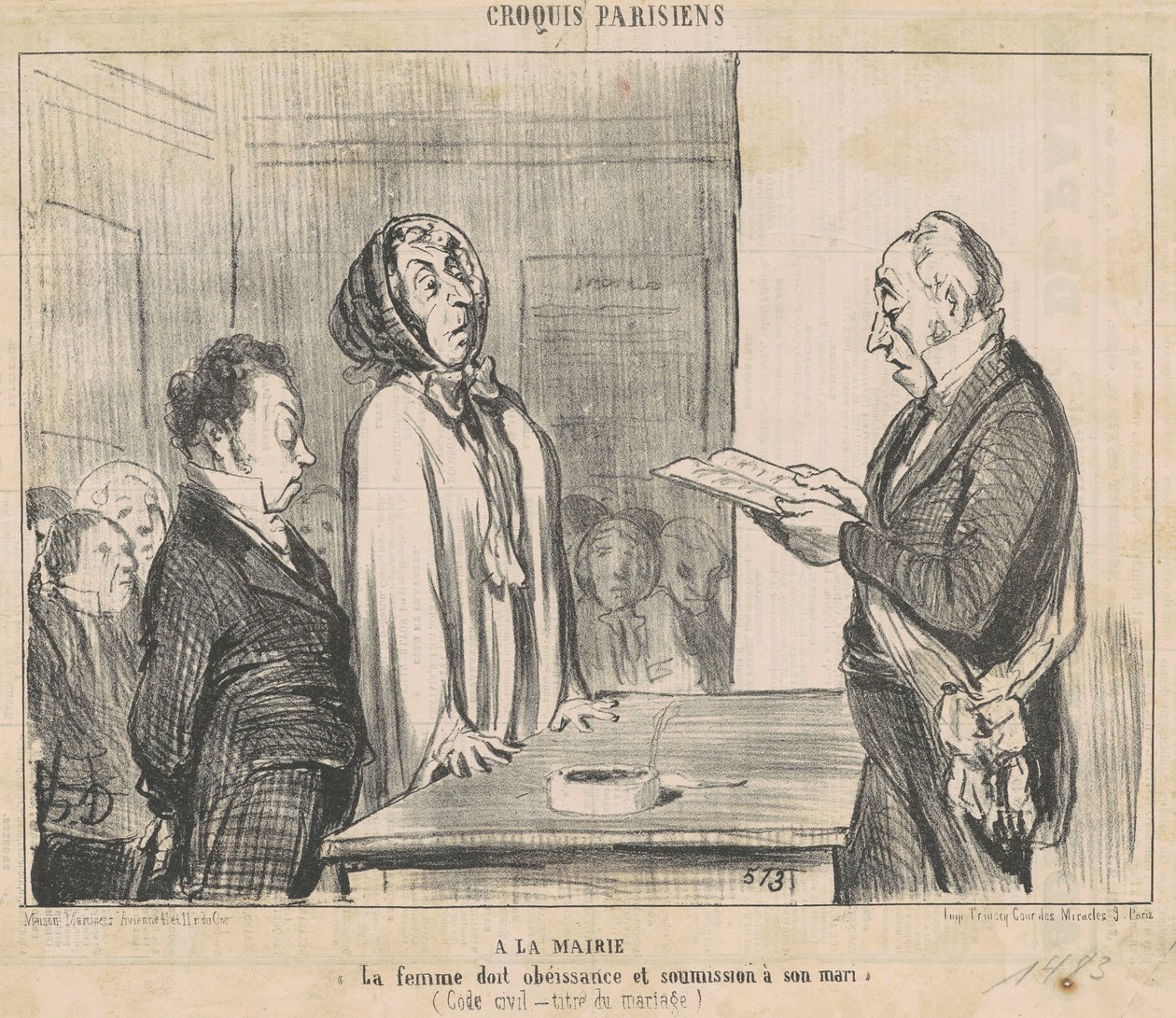 Hos ordføreren... av Honoré Daumier