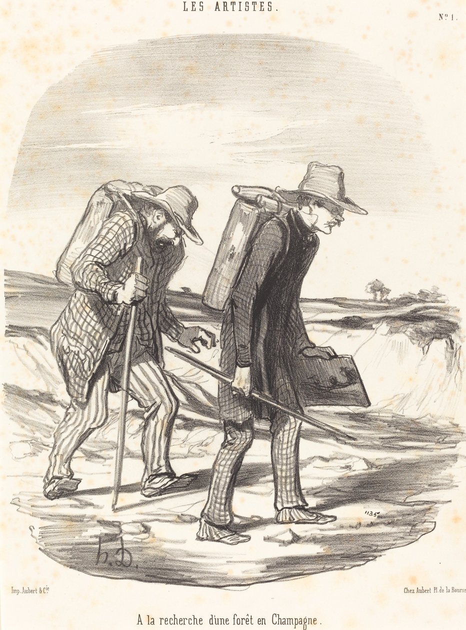 På jakt etter en skog i Champagne av Honoré Daumier