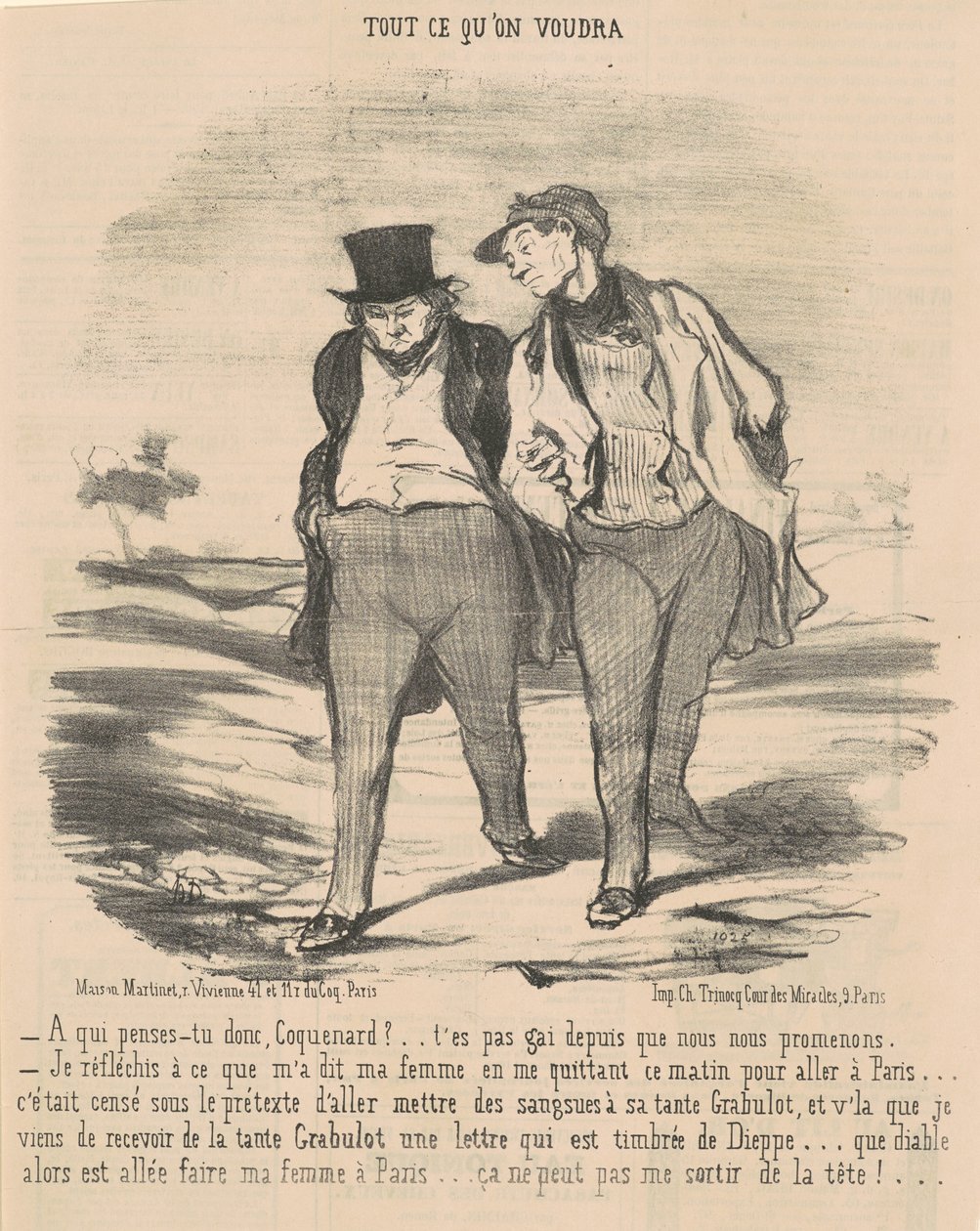 Hvem tenker du på, din skurk? ... av Honoré Daumier
