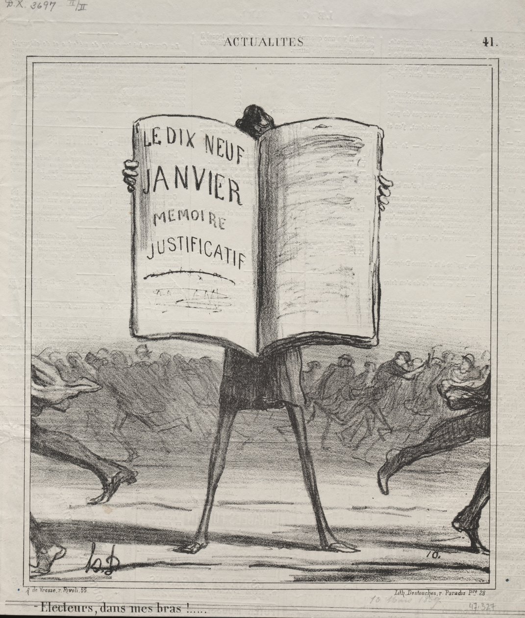 Aktualitet (nr. 41): Elektorer, i mine armer!... av Honoré Daumier