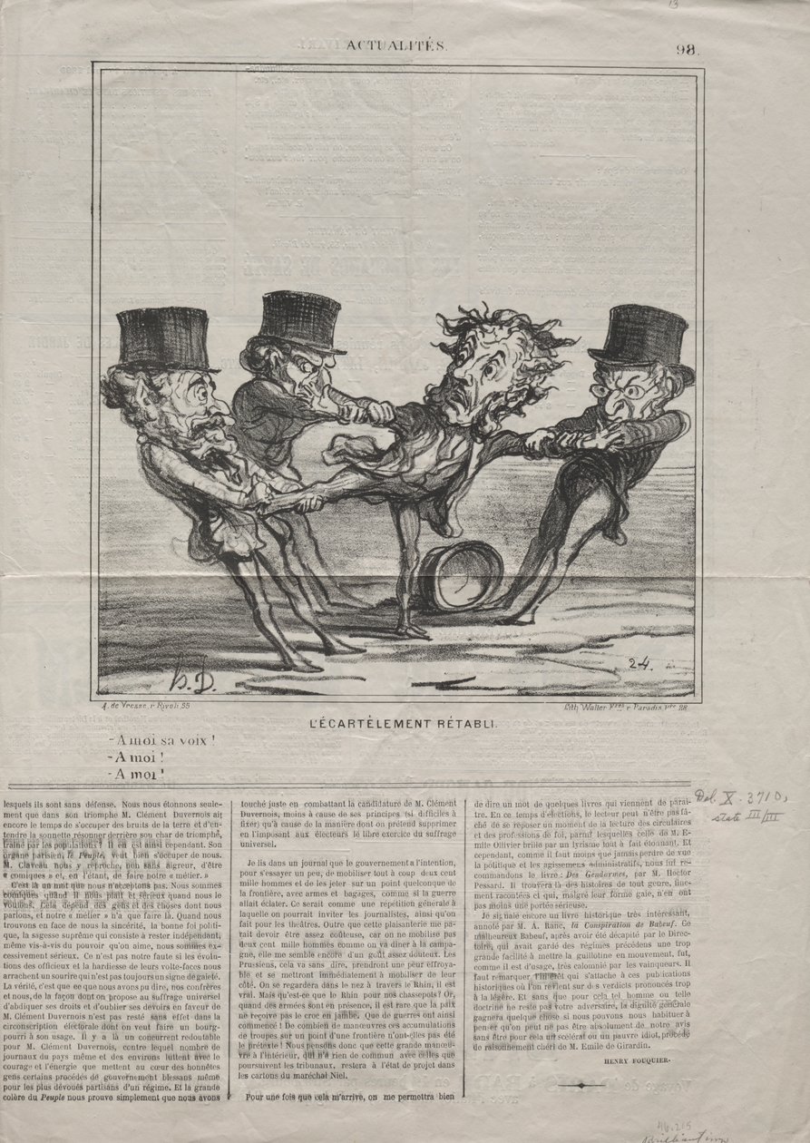 Aktualiteter (nr. 98): Kvarteringen gjeninnført av Honoré Daumier