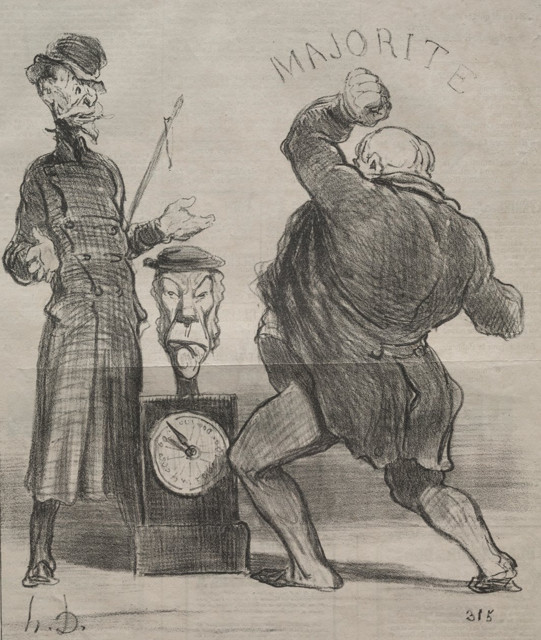 Aktualiteter (plate 183): Å prøve seg frem av Honoré Daumier