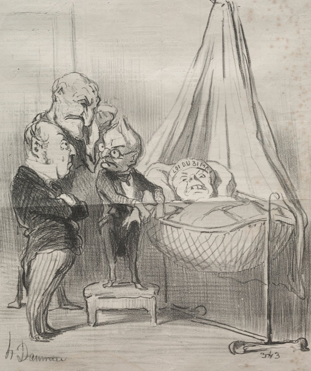 Aktualiteter: Hun er bestemt veldig syk!..., 1851. av Honoré Daumier