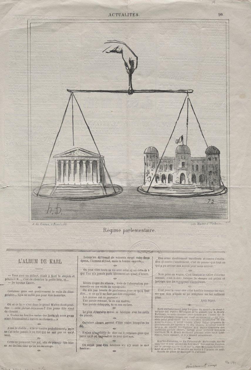 Aktualitet nr. 10: Parlamentarisk regime, 1870. av Honoré Daumier