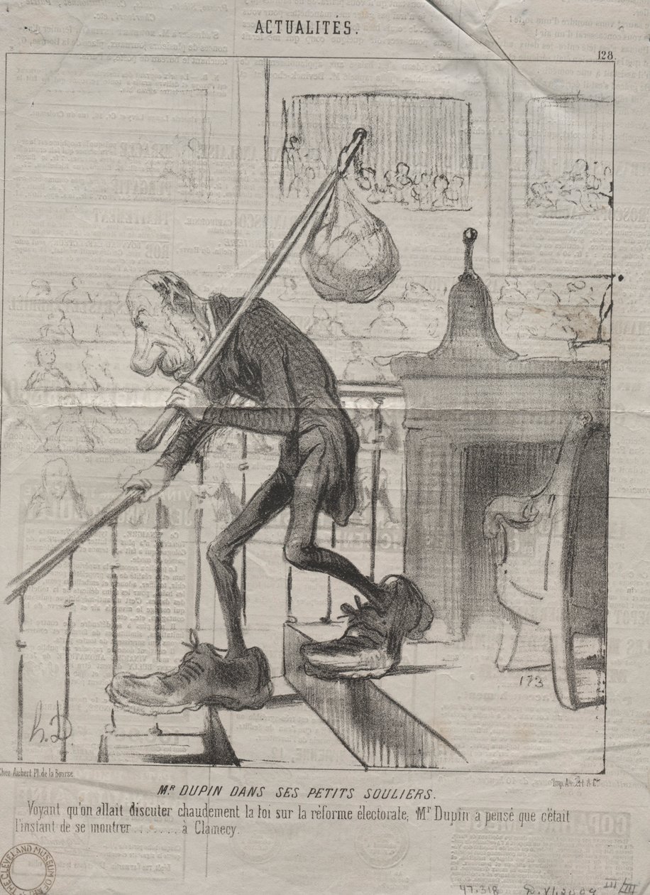 Aktualitet nr. 128: Mr. Dupin i sine små sko, 1850. av Honoré Daumier