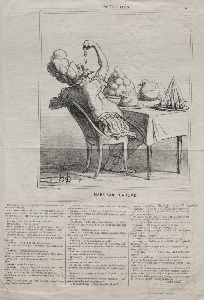 Aktualitet nr. 43: Mars uten fasten, 1869. av Honoré Daumier