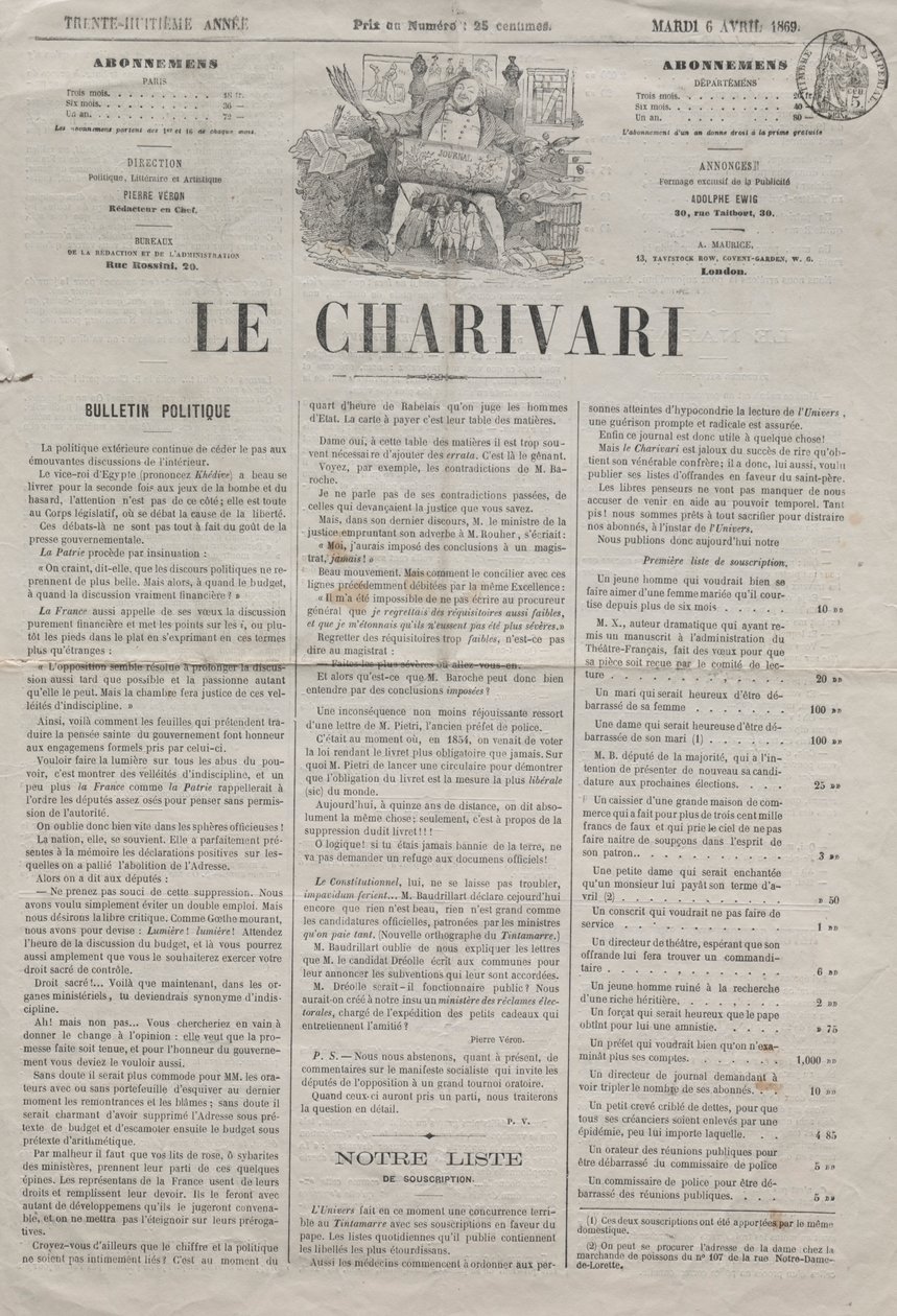 Aktualitet nr. 64: Vanskeligheter med å bli svelte, 1869. av Honoré Daumier