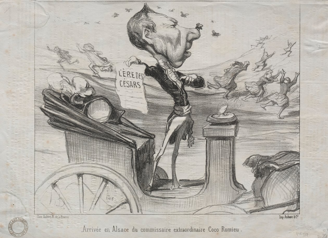 Aktualitet nr. 81: Ankomsten til Alsace av den ekstraordinære kommissæren, Coco Romieu, 1850. av Honoré Daumier