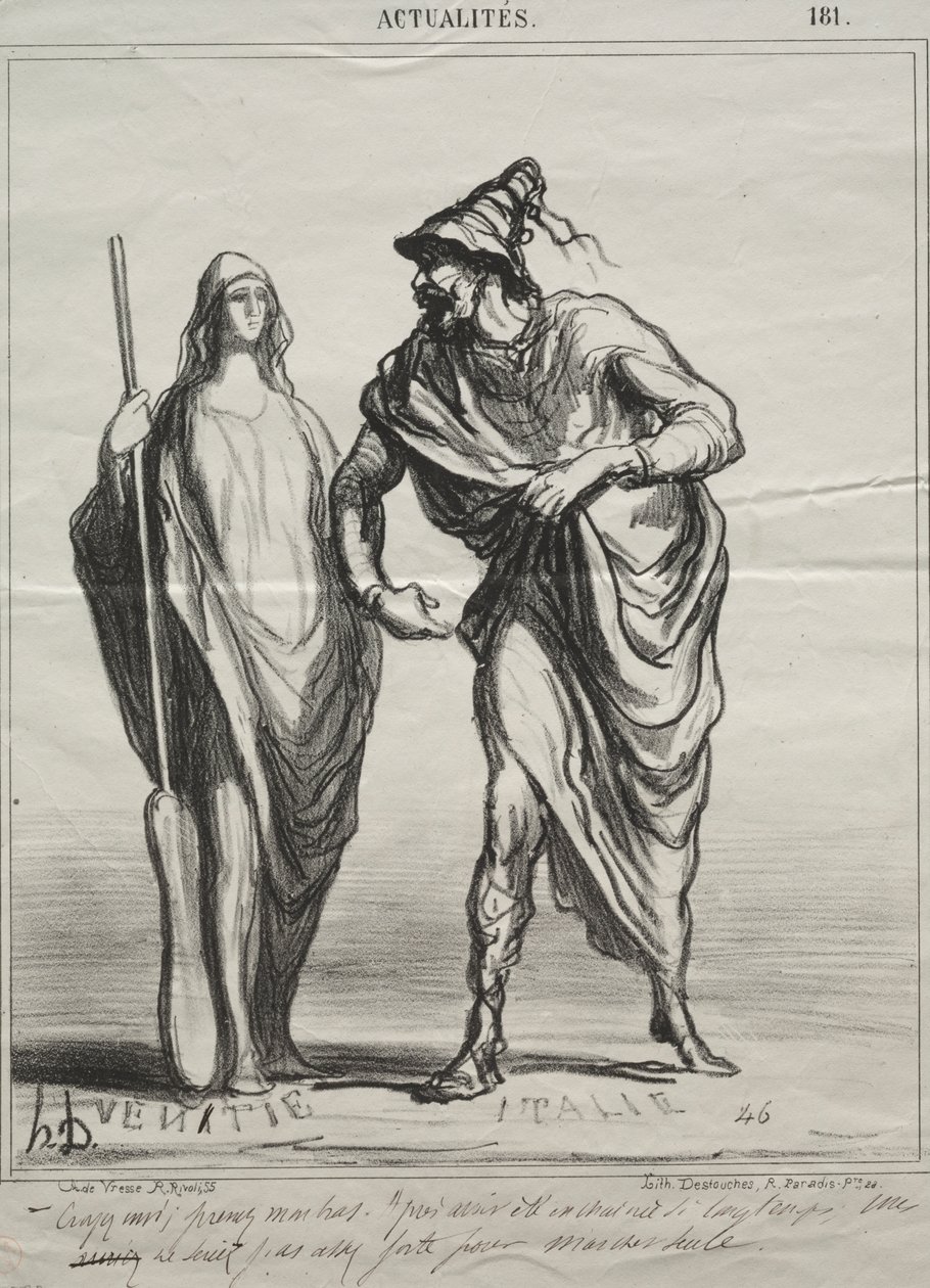 Aktualiteter, plate 181: Hva tar du meg for! Ta armen min av Honoré Daumier